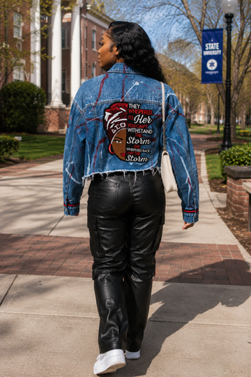 Whispered Storm Cropped Denim Jacket