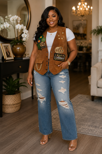 Logo Patch Suede Vest